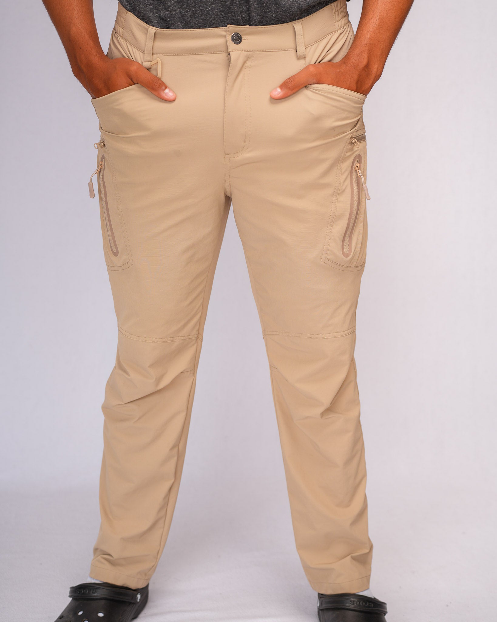 AllOcean SaltRunner Pants quick-dry fishing pants front view – Beige
