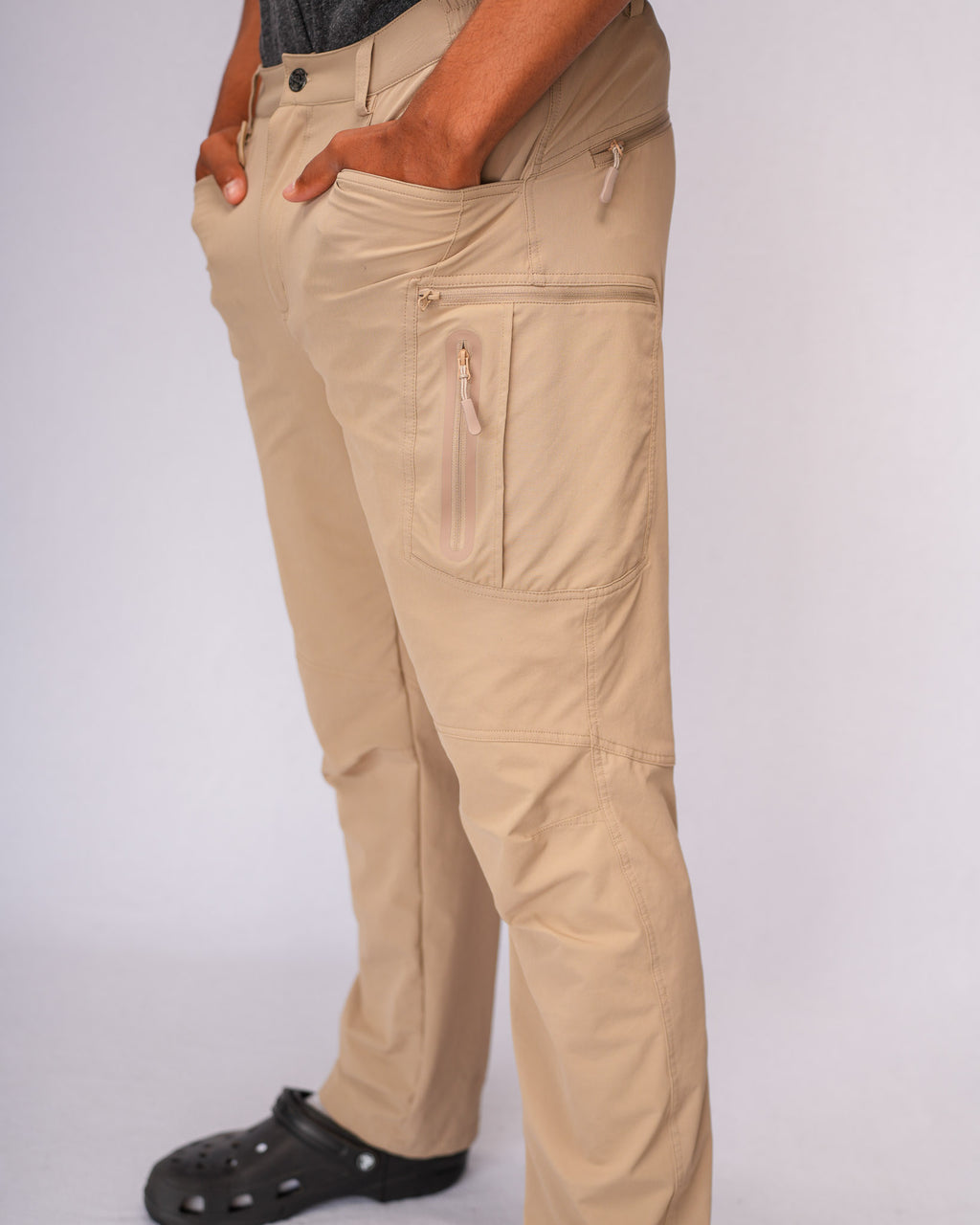 4-way stretch UPF 50 fabric close-up AllOcean SaltRunner – Beige