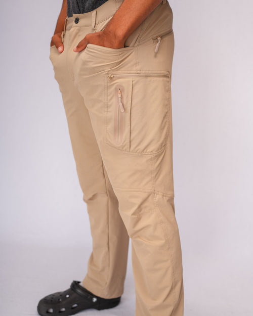 4-way stretch UPF 50 fabric close-up AllOcean SaltRunner – Beige