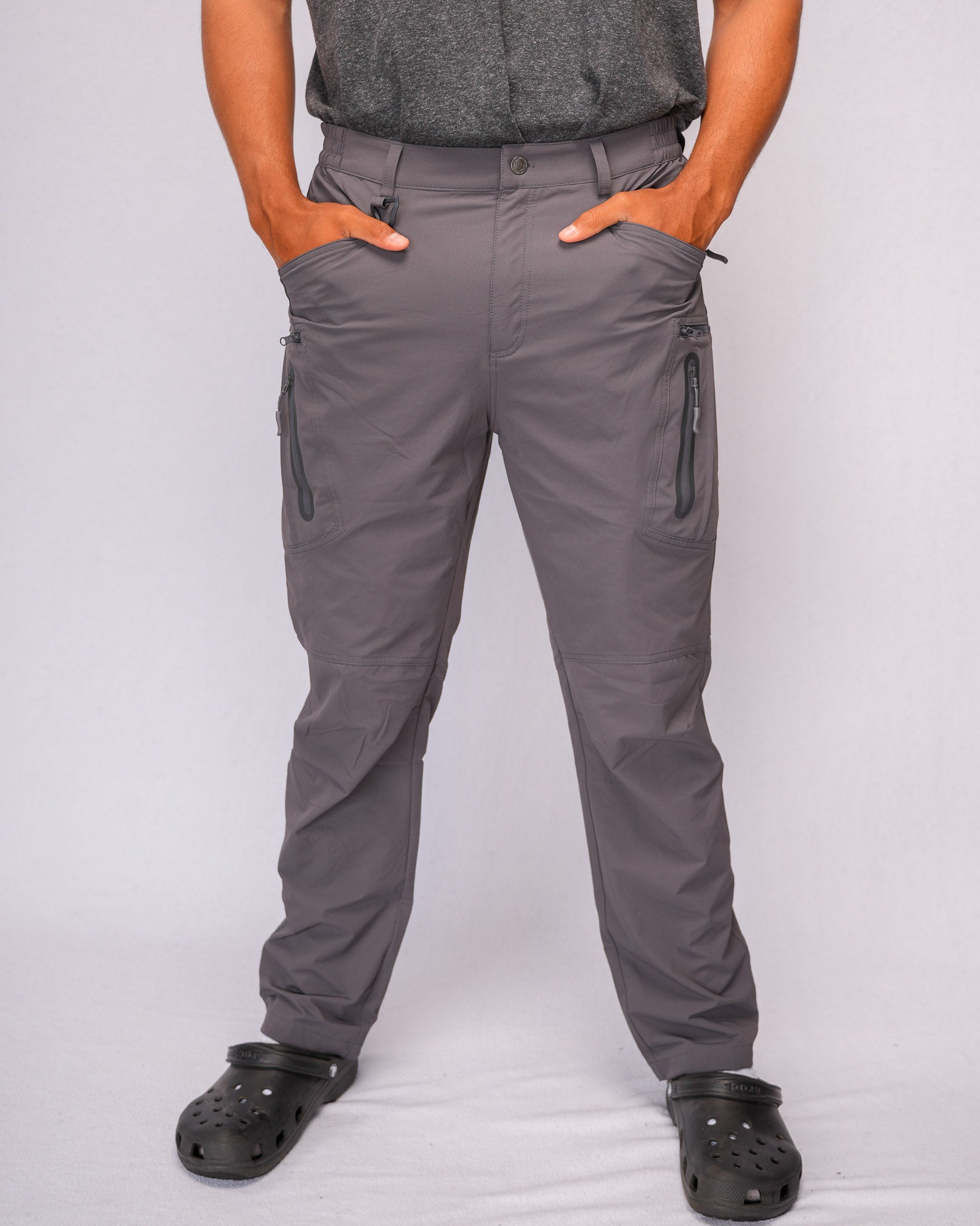  AllOcean SaltRunner Pants quick-dry fishing pants front view – Grey