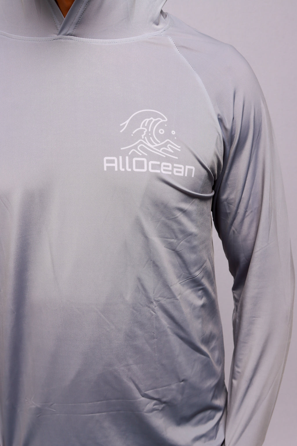  Salt-resistant fabric close-up AllOcean Apex Hoodie – Grey