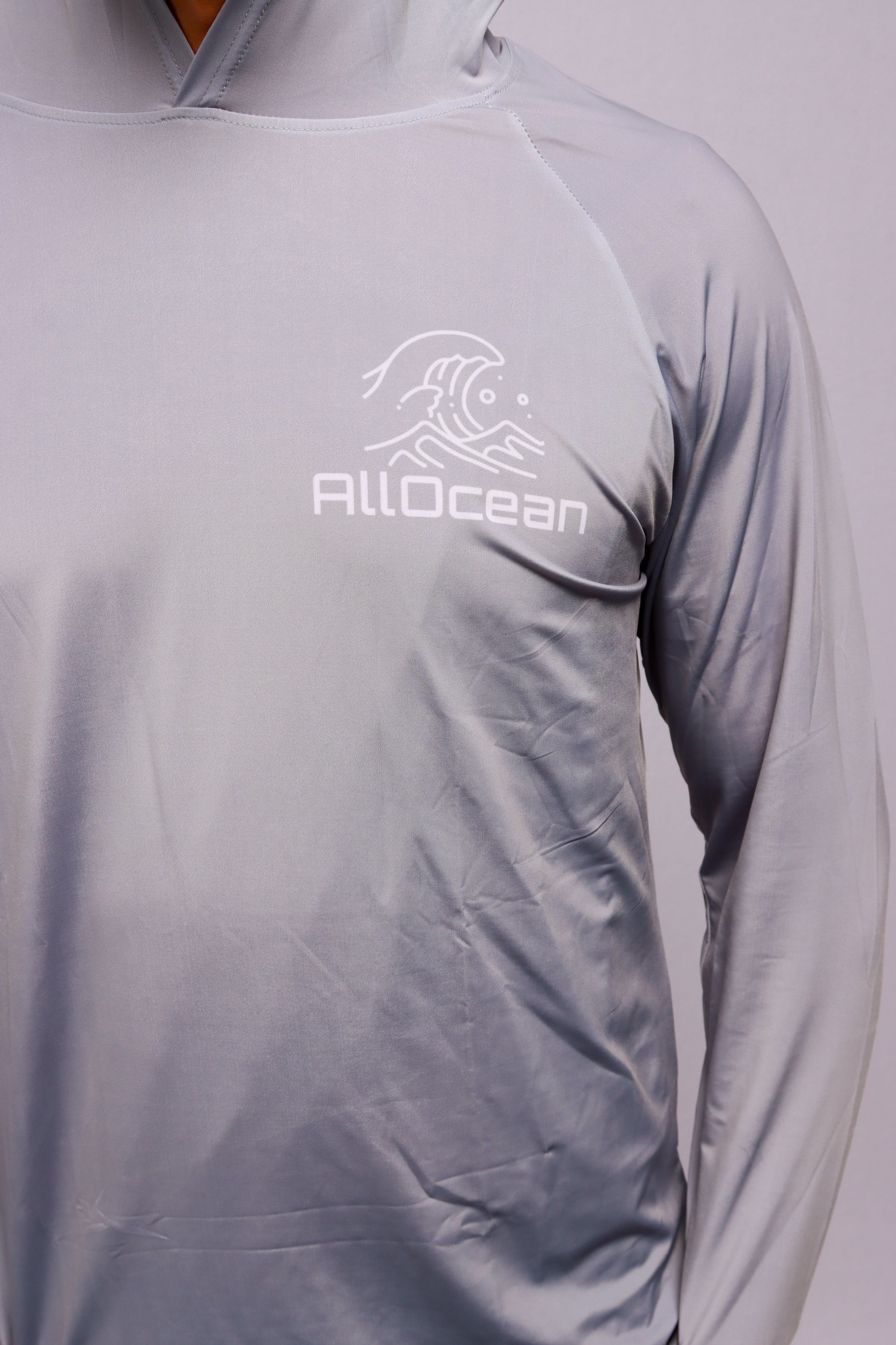  Salt-resistant fabric close-up AllOcean Apex Hoodie – Grey