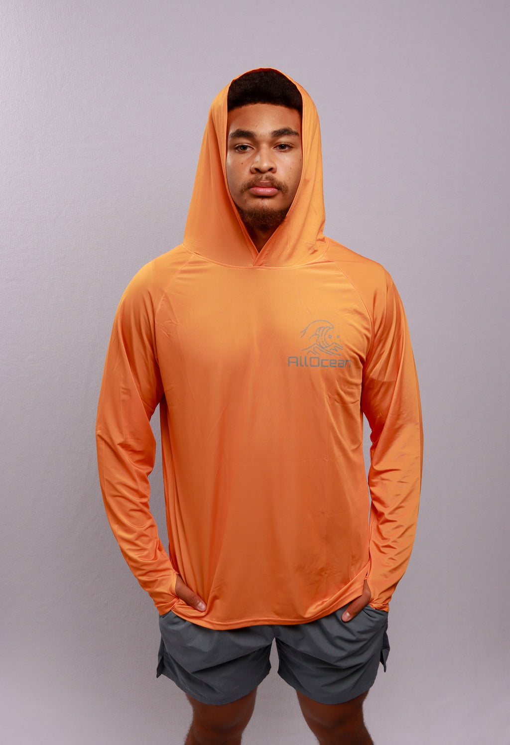 Salt-resistant fabric close-up AllOcean Apex Hoodie – Orange