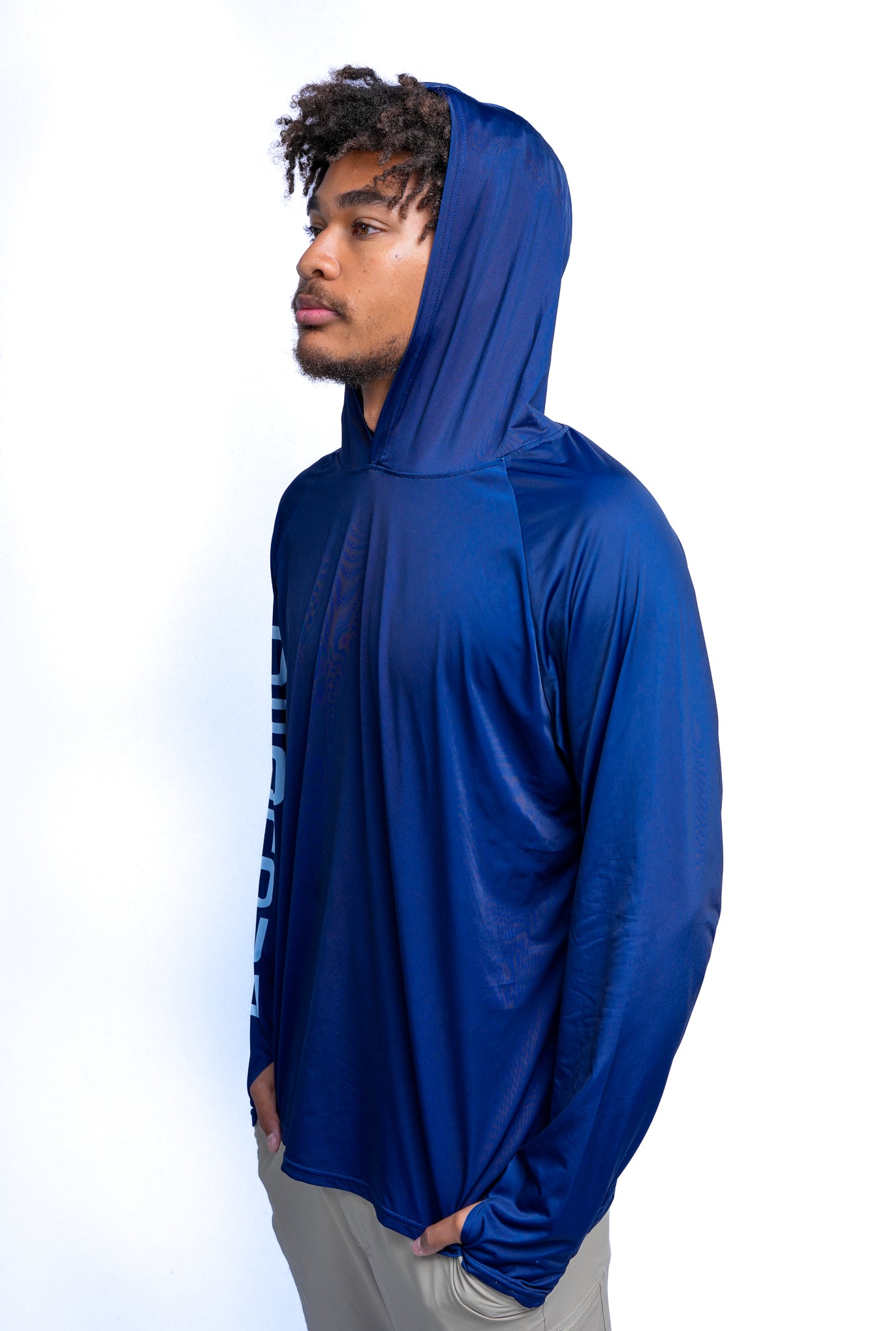 Close-up of salt-resistant fabric on AllOcean Apex Performance Hoodie